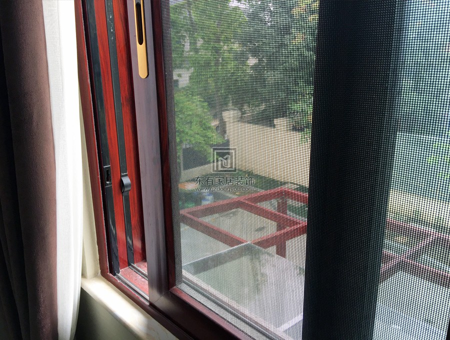 别墅木纹铝合金推拉窗带纱窗(德国进口门窗系统) MC-030