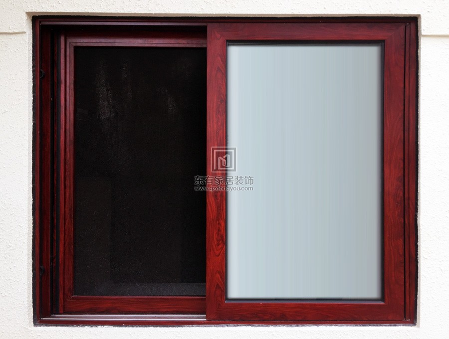 别墅木纹铝合金推拉窗（HOPO系统，三轨带纱） MC-030