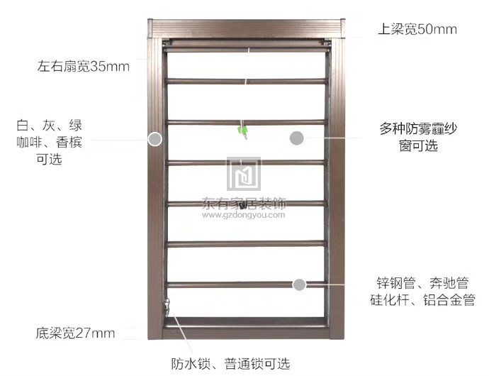 彩色铝纱窗 MC-051