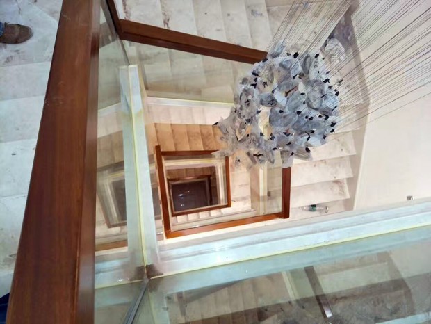 木扶手玻璃楼梯 FS-001