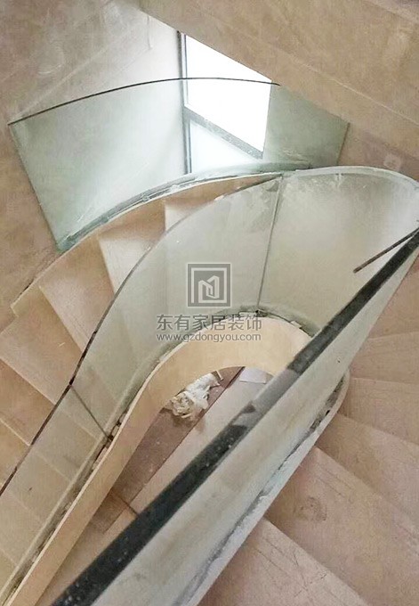 弯弧玻璃楼梯扶手 FS-042