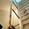 不锈钢夹木立柱玻璃楼梯扶手 FS-062