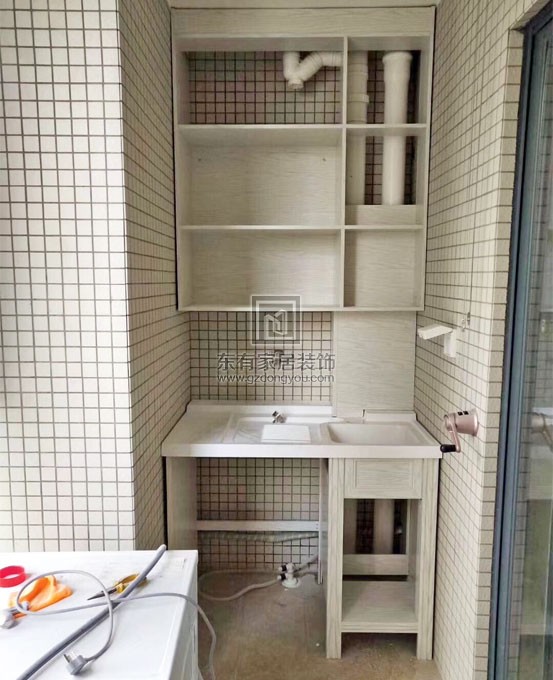 家装阳台铝木纹洗衣机柜、洗手间柜、厨房柜YTG-001