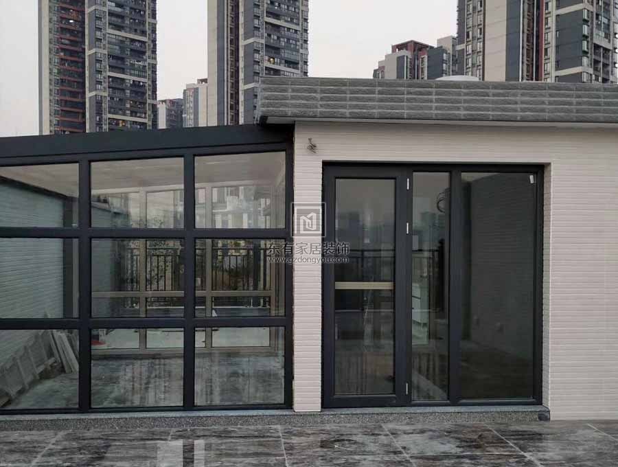 广州星汇金沙别墅铝合金玻璃雨棚