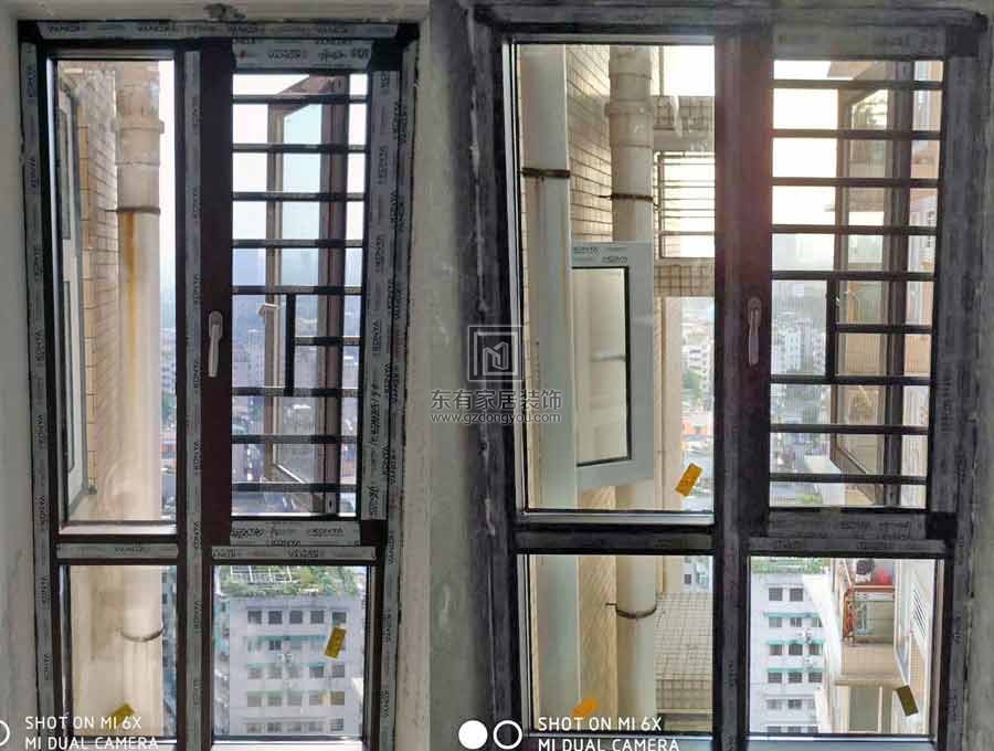 富力广场北区双色断桥窗纱一体平开窗
