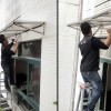 不锈钢雨棚安装过程